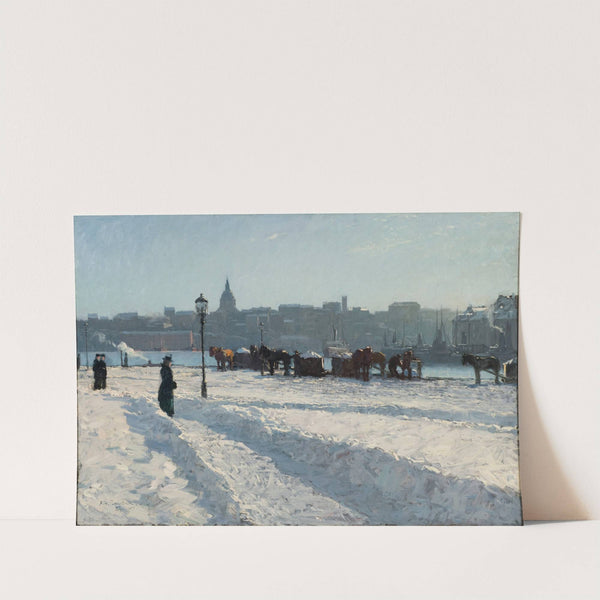 Winter Scene from the Stockholm Waterfront by Alfred Bergström