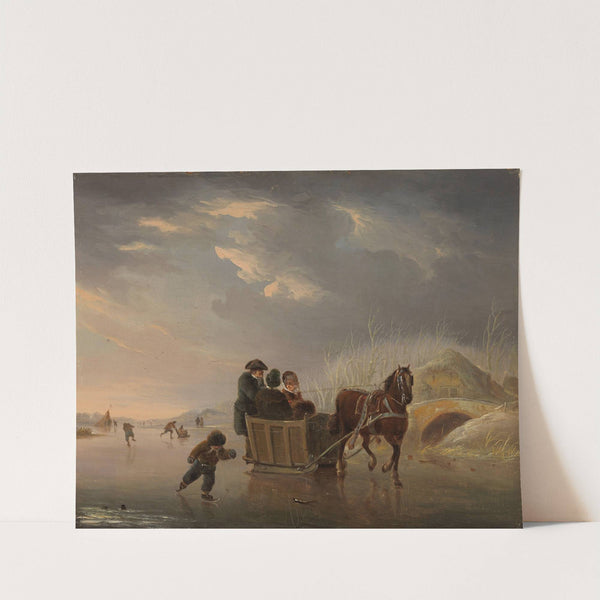 Winter Scene (Horse-Sleigh on the Ice) by Andries Vermeulen