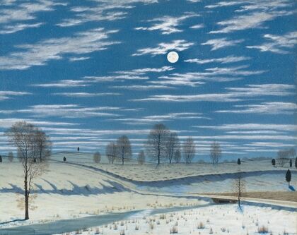 Winter Scene in Moonlight