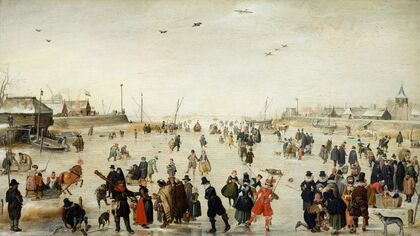 Winter Scene on a Frozen Canal (circa 1620)