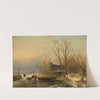 Winter Scene on the Ice with Wood Gatherers (1849) by Andreas Schelfhout