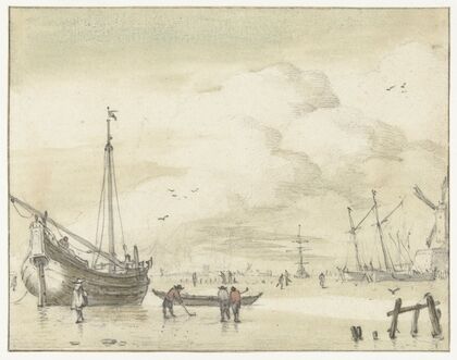 Wintergezicht, Jan van de Cappelle, 1634 – 1700