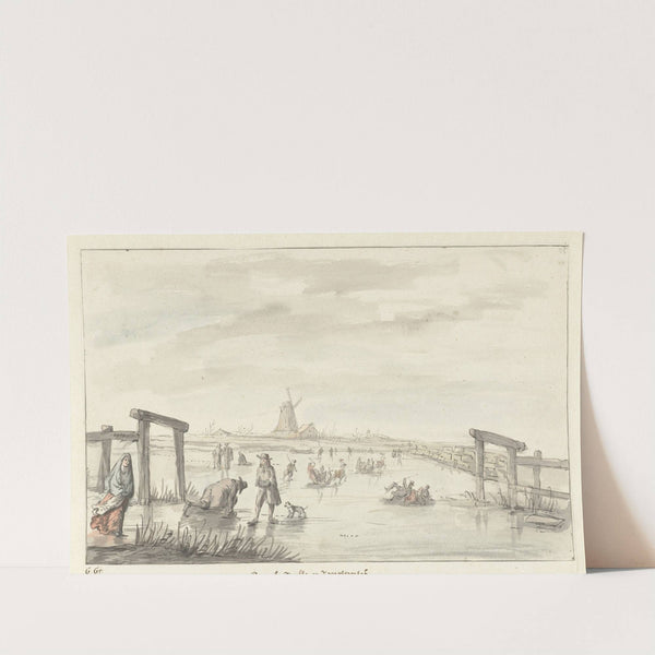 Wintergezicht te Boom, van het Zwarte Water bij Zwolle by Gerrit Grasdorp