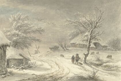 Wintergezicht te Exloo, Drenthe (1755 - 1818)