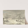 Wintergezicht te Exloo, Drenthe (1755 - 1818) by Egbert van Drielst