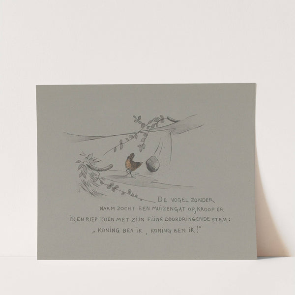 Winterkoning bij een muizenhol by Theo van Hoytema