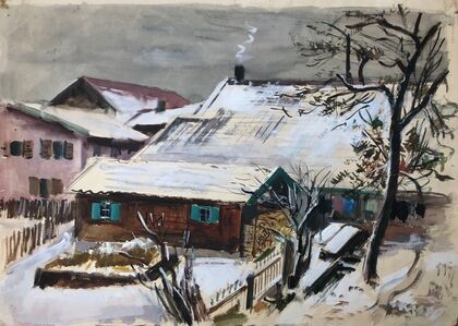 Winterlandschaft (Dorf bei Wasserburg am Inn)