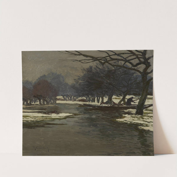 Winterlandschaft mit einem Boot by Max Clarenbach