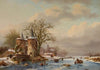 Winterlandschaft mit gefrorenem Kanal (1860)