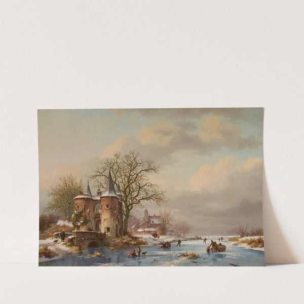 Winterlandschaft mit gefrorenem Kanal (1860) by Frederik Marinus Kruseman