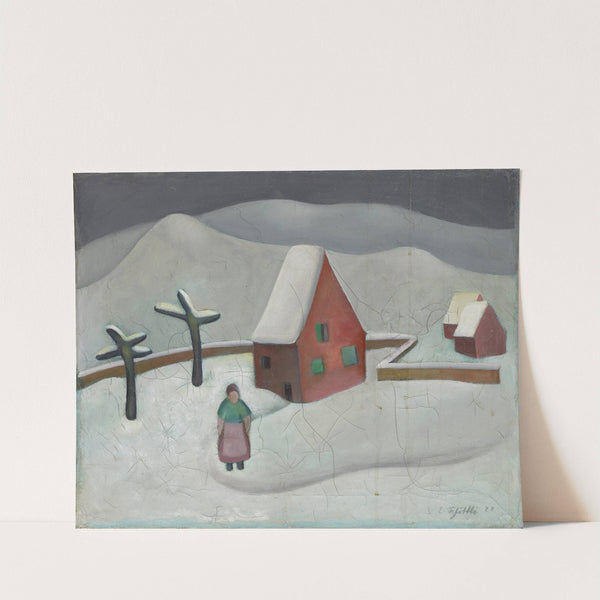 Winterlandschaft mit rotem Haus by Emanuel Schöttli