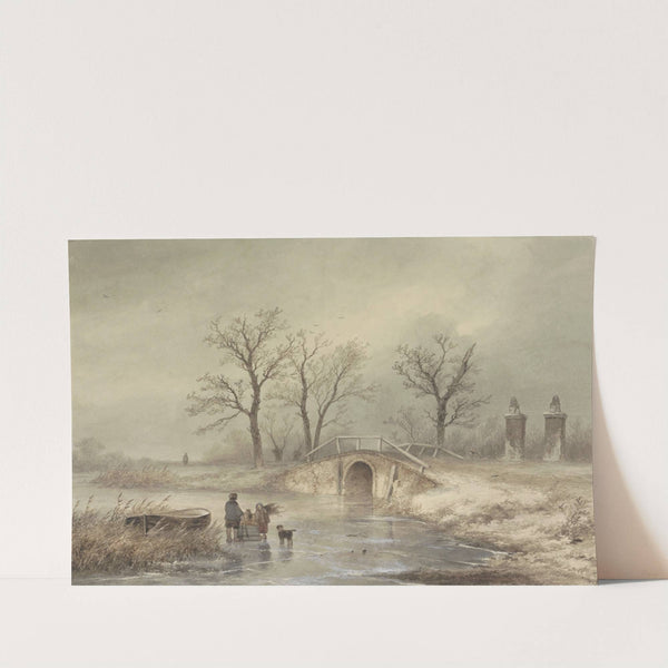 Winterlandschap by Johannes Franciscus Hoppenbrouwers