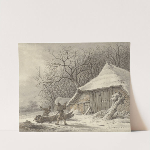 Winterlandschap met boerderij bij het Voorbroek te Terborg by François Joseph Pfeiffer II