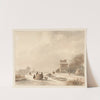 Winterlandschap met hooislee en schaatsers (1797 - 1870) by Andreas Schelfhout