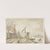 Winterlandschap met huizen en hefboom langs bevroren vaart by Jacob Cats