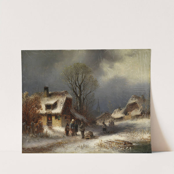 Winterliche Dorfszene by Anton Doll