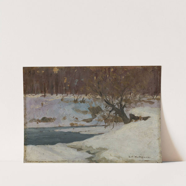 Winterliches Flussufer by Carl Hollmann