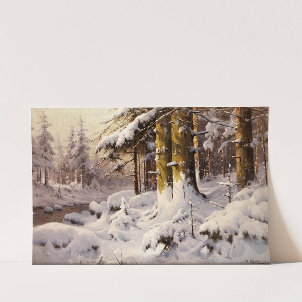 Wintry forest landscape by Walter Moras