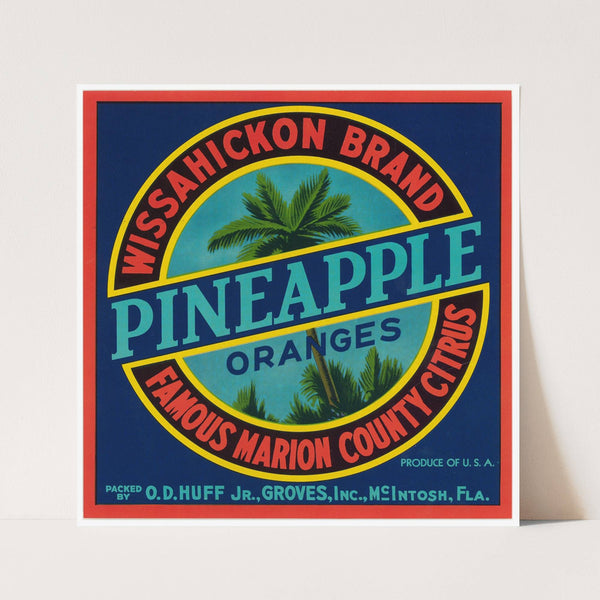 Wissahickon Brand Pineapple Oranges Label (1930-1950)