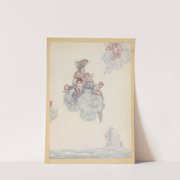 With the rest of the children of air, soared high above the rosy cloud by William Heath Robinson
