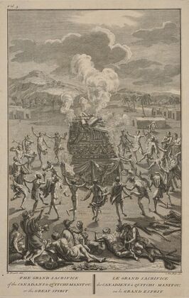 The grand sacrifice of the Canadans to Quitchi-Manitou, or the Great Spirit (1723)