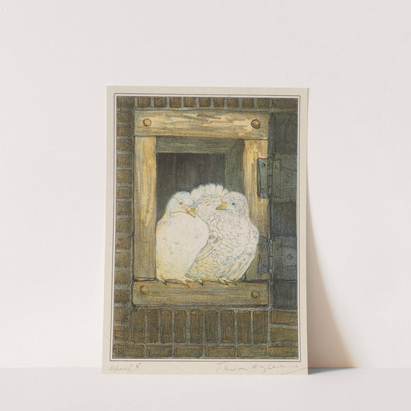 Witte duiven in venster by Theo van Hoytema