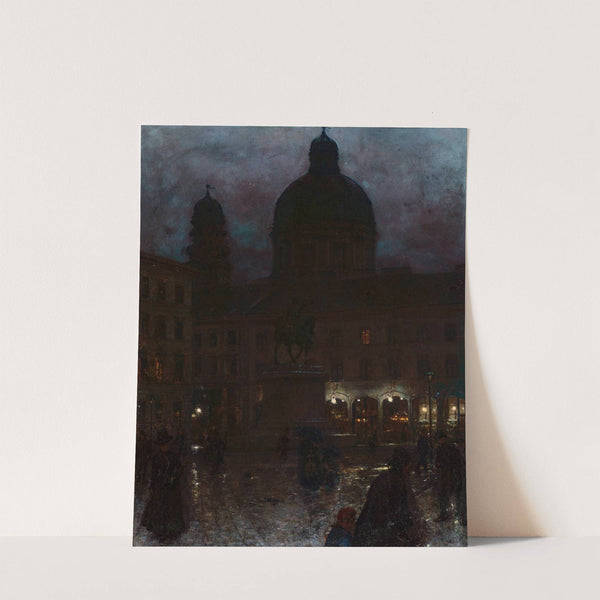 Wittelsbacher Platz in Munich at night (1890) by Aleksander Gierymski