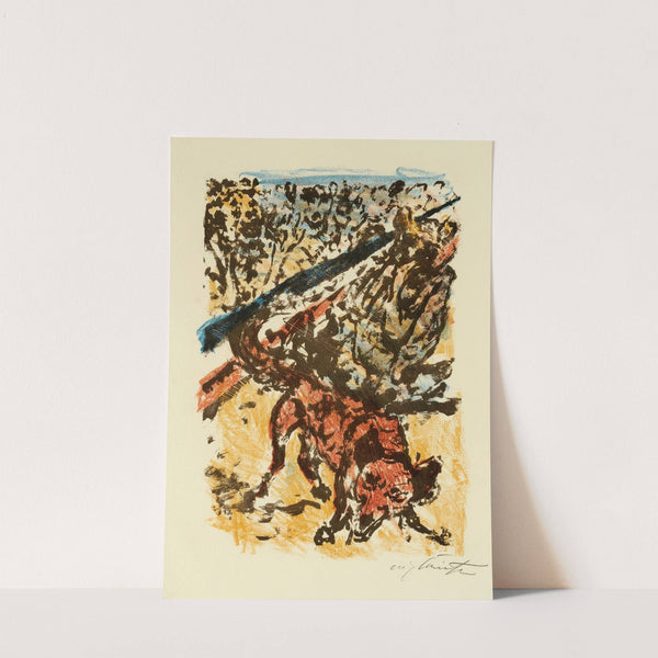 Wolf und Fuchs kämpfen gegeneinander; Reinecke siegt schliesslich mit unfairen Mitteln (1920) by Lovis Corinth