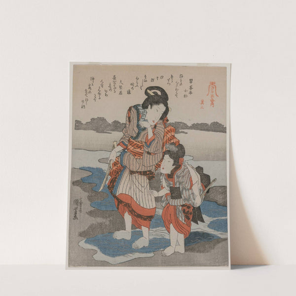 Woman and Child; from the series Five Pictures of Low Tide by Utagawa Kuniyoshi