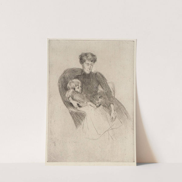 Woman and Child, Seated (Mother and Child with Toy) (ca. 1887-1893) by Julian Alden Weir