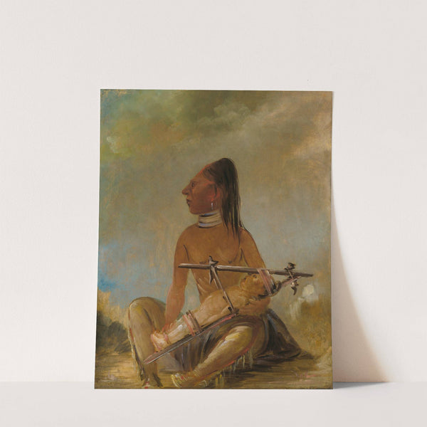 Woman And Child, Showing How The Heads of Children Are Flattened by George Catlin