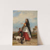 Woman And Child With Dogs by Camille-Joseph-Etienne Roqueplan