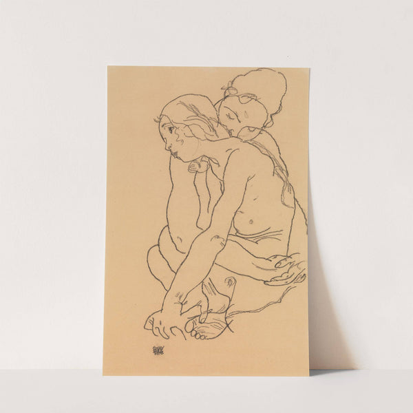 Woman and Girl Embracing (1918) by Egon Schiele
