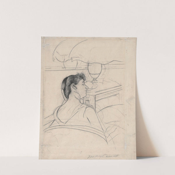 Woman and Lamp (ca. 1891) by Mary Cassatt