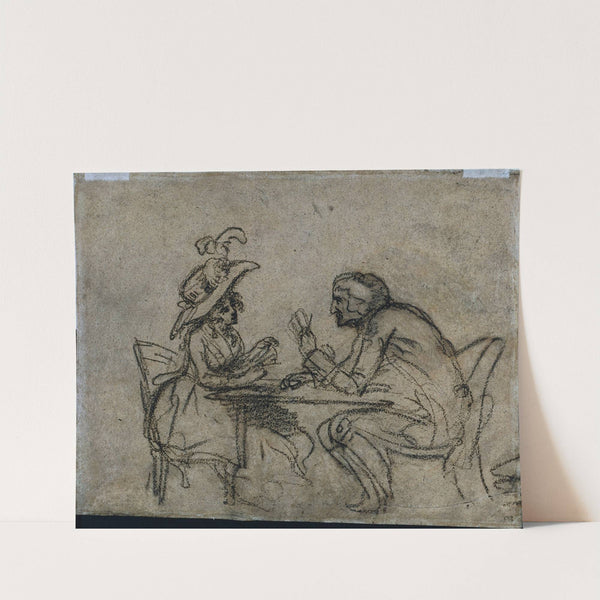Woman and Man Playing Cards (1792) by Benjamin West