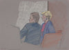 Woman and man seated at an unidentified trial, possibly related to Texas v. Sue O. Miller, a child kidnapping case