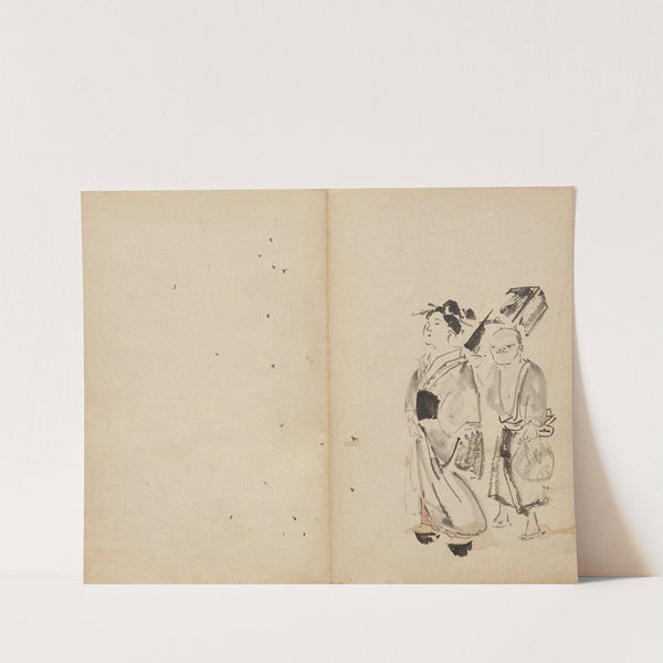 Woman and Servant (1800s) by Kawanabe Kyōsai