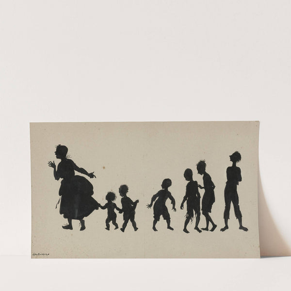 Woman and six children by Arthur Rackham