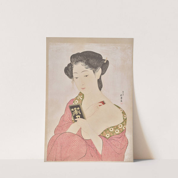 Woman applying powder (1918) by Hashiguchi Goyō