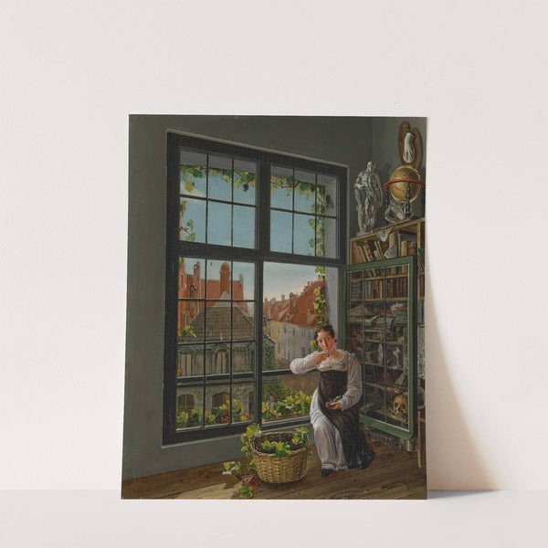 Woman at a window, Mechelen, 1816 (1816) by Frans Vervloet