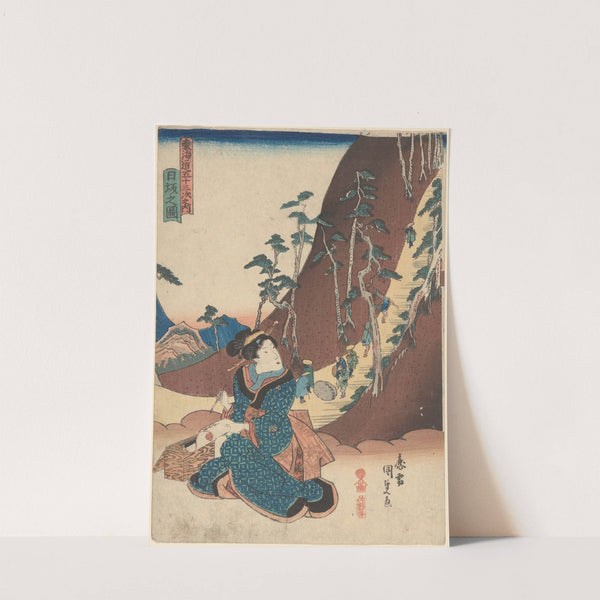 Woman at the Foot of a Mountain Path in Hizaka by Utagawa Kunisada (Toyokuni III)