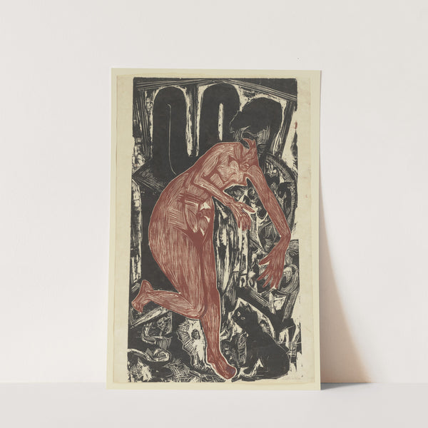 Woman Bathing by the Oven (1919) by Ernst Ludwig Kirchner