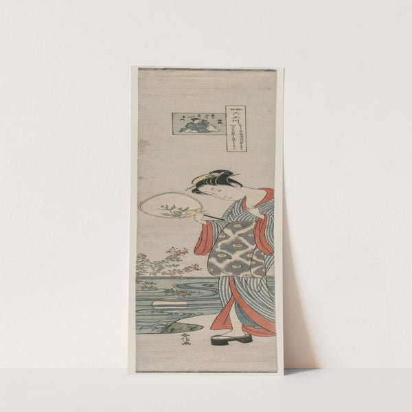 Woman (Bijin) Looking at the Moon’s Reflection, from the series Mu Tamagawa (mid-1700s) by Suzuki Harunobu