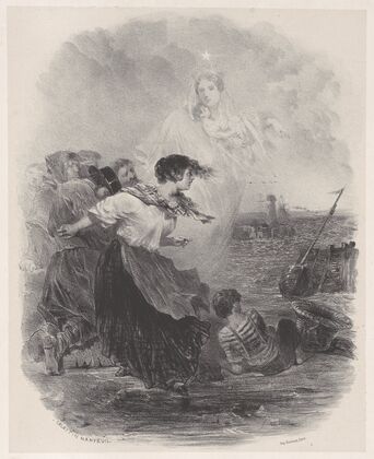 Woman by the Sea with the Madonna, Pointing to a Ship (ca. 1848–62)