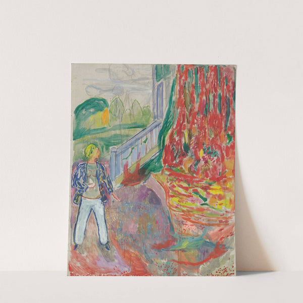 Woman By The Veranda Step (1942) by Edvard Munch