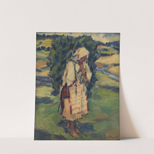 Woman Carrying a Sack by Gustáv Mallý