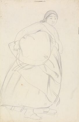 Woman Carrying a Sack of Cut Grass — size preview