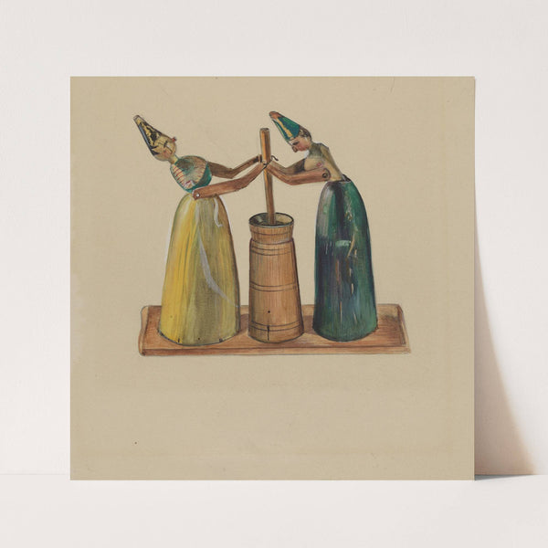 Woman Churning by Mina Lowry