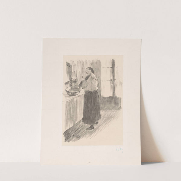 Woman combing her hair in front of the mirror (1893 - ca. 1900) by Henri-Gabriel Ibels