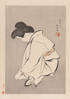 Woman cutting her toenails